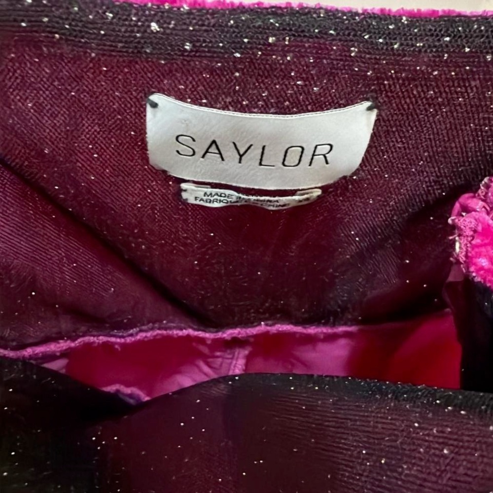 Saylor Magenta/Pink Velvet Aurelie Mini Dress in size XS - Picture 7 of 7